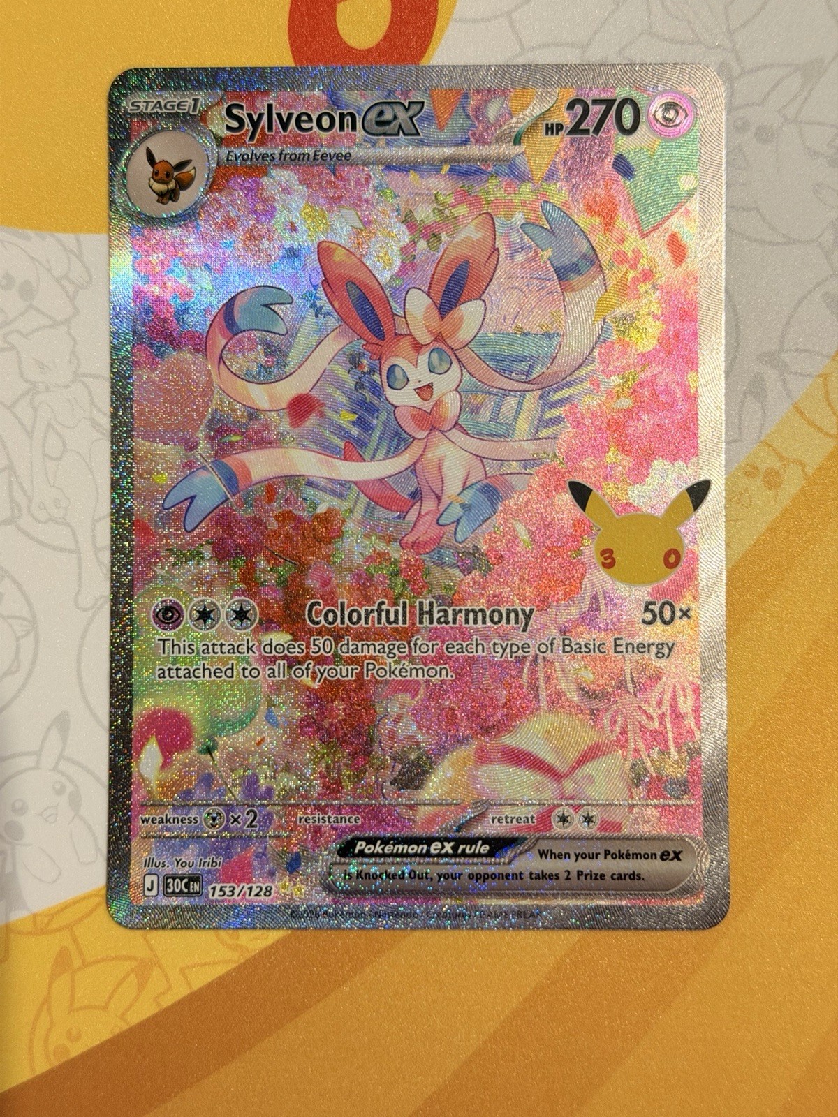 Pokemon 30th Celebration Sylveon EX 153/128 SIR NM