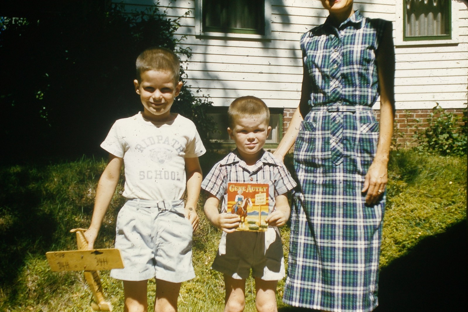 c1950's Kodachrome Red Border 35mm Slide, Mid Century Portrait summer 1950s