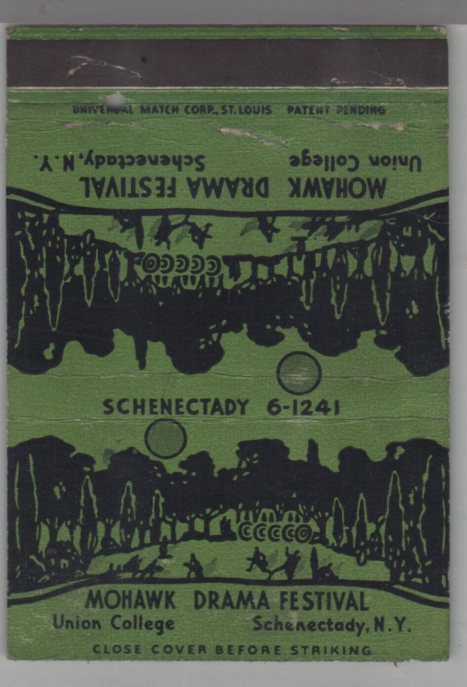Matchbook Cover 1940 Mohawk Drama Festival Union College Schenectady, NY