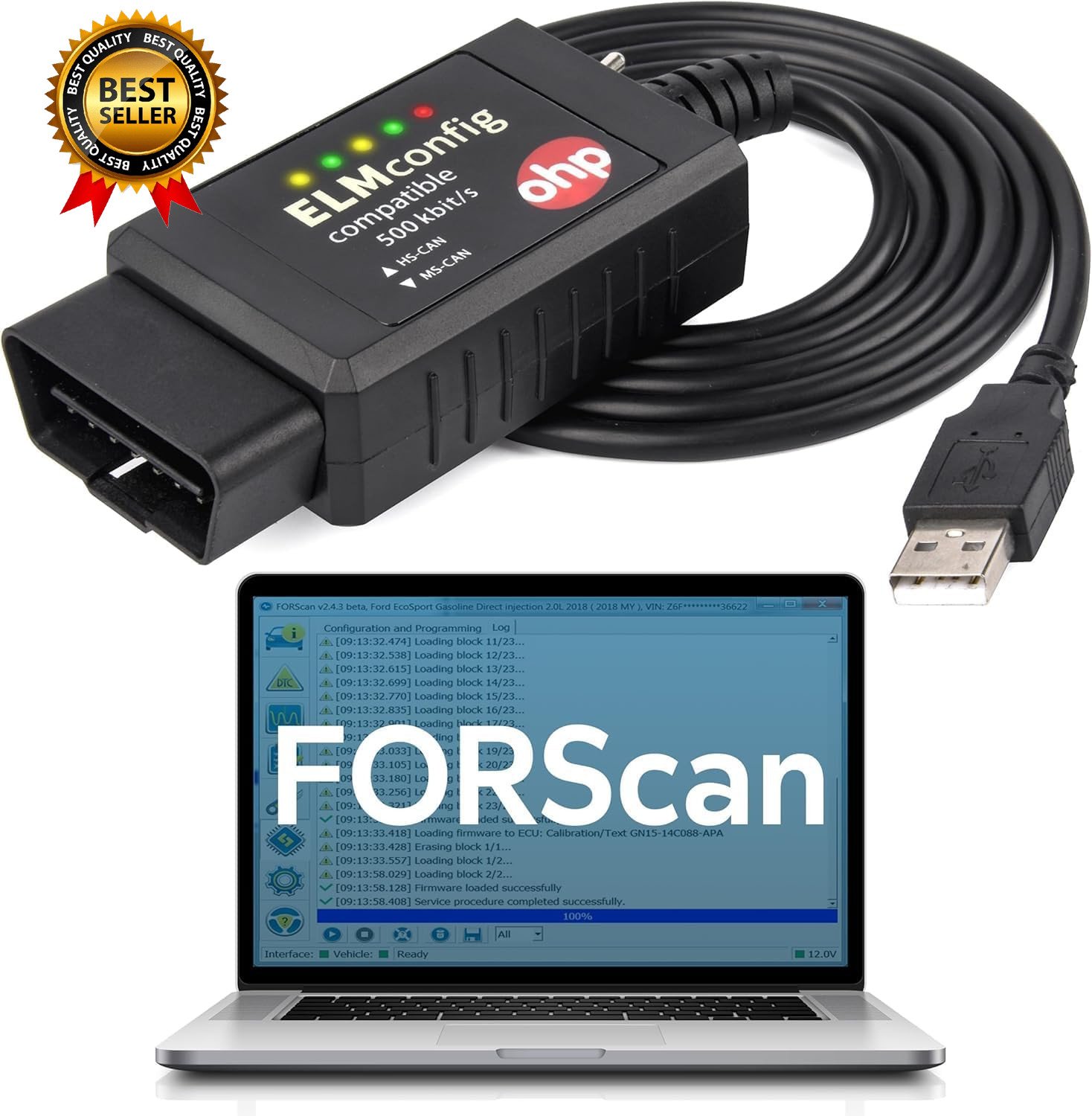 Forscan ELM327 OBD2 to USB Diagnostic Scan Tool...
