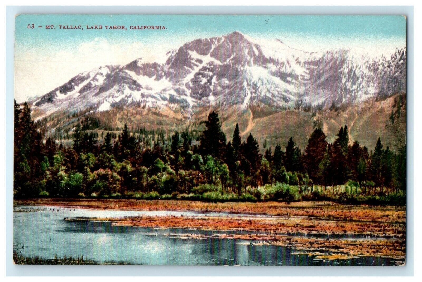 c1910's Mt. Tallac Lake Tahoe Glenbrook California CA Antique Postcard