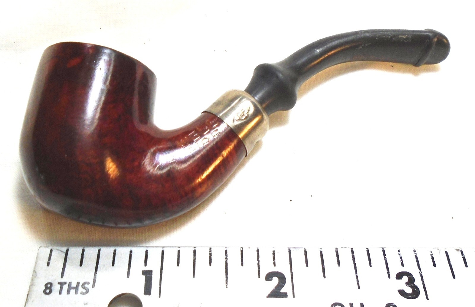 Vintage Italian Mini WELL PIPE Imported Briar Bent System Tobacco Pipe EP Band