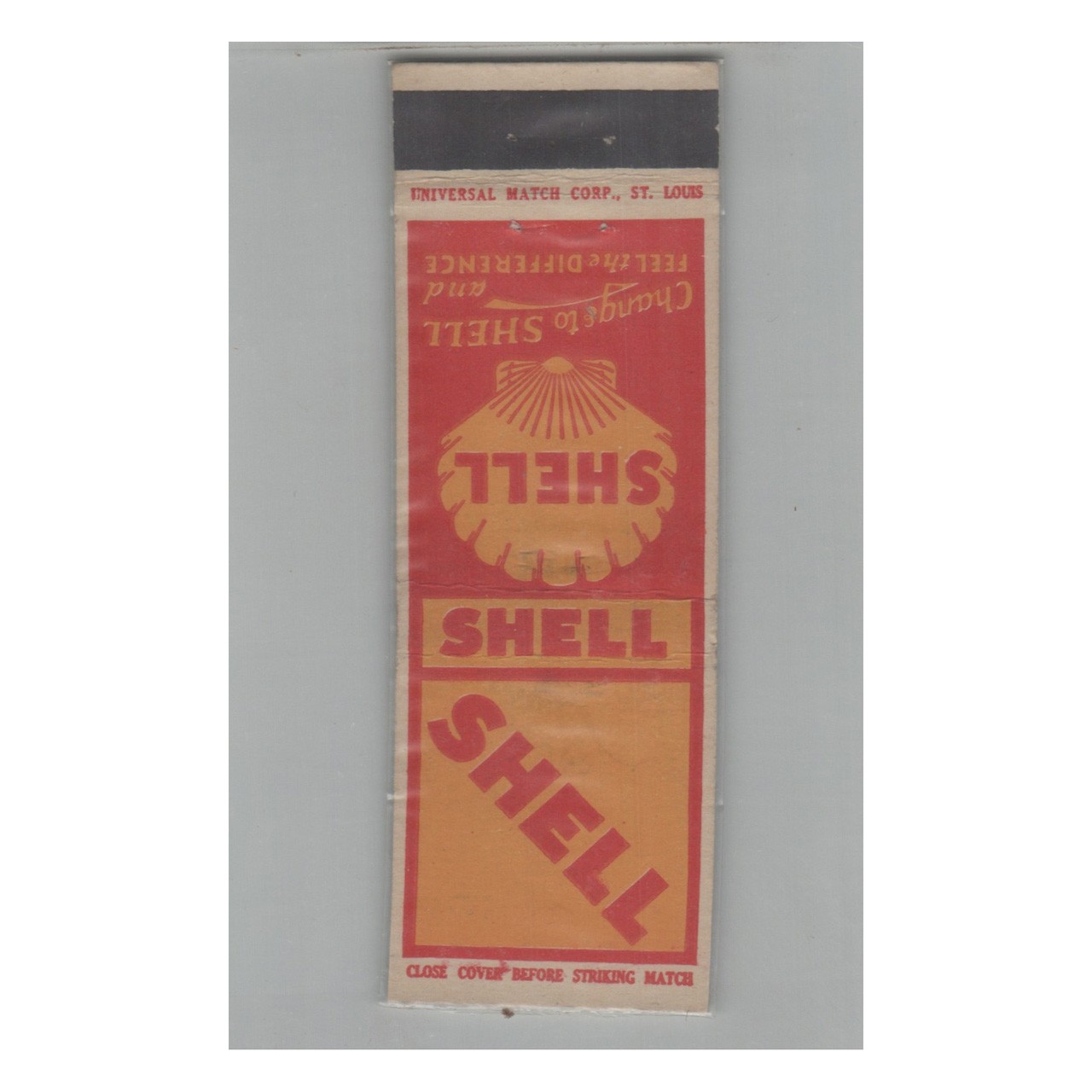 1920s-1930s Universal Match Matchbook Cover Shell Gasoline #2