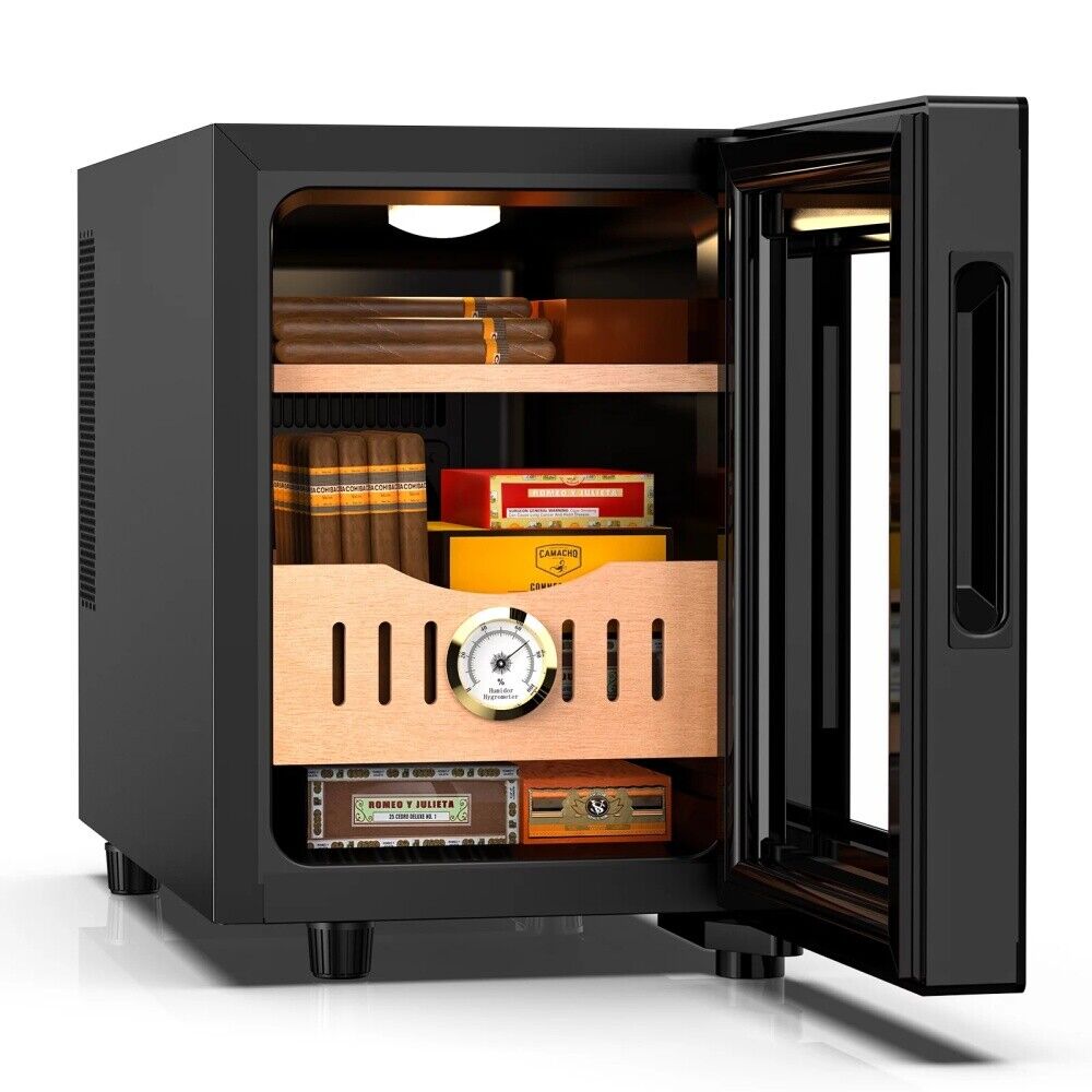 16L Cigar Humidor Electric Cigar Humidor Cabinet 100 Counts Digital Hygrometer