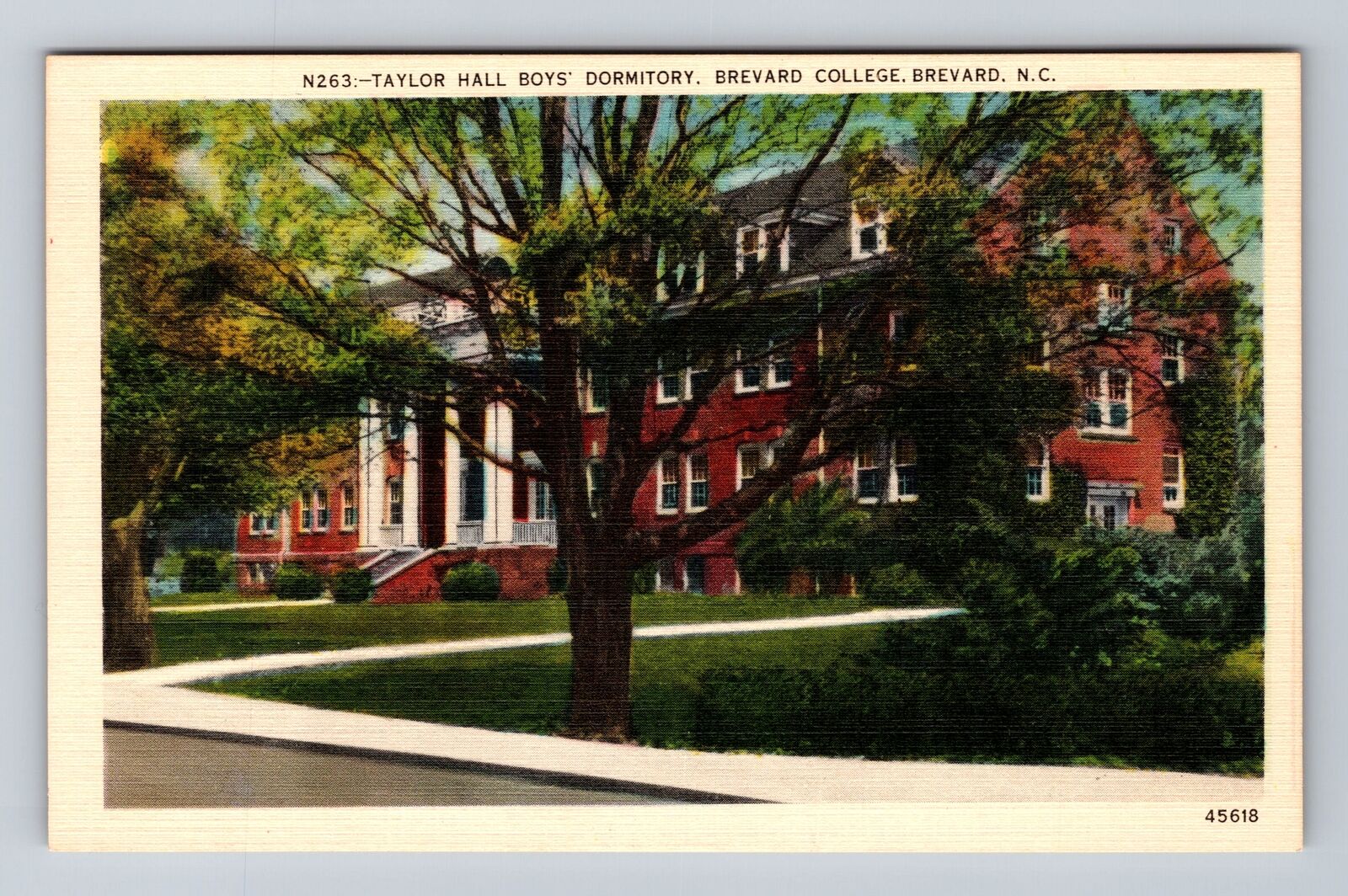 Brevard NC-North Carolina, Brevard College Boys Dorms, Vintage Postcard