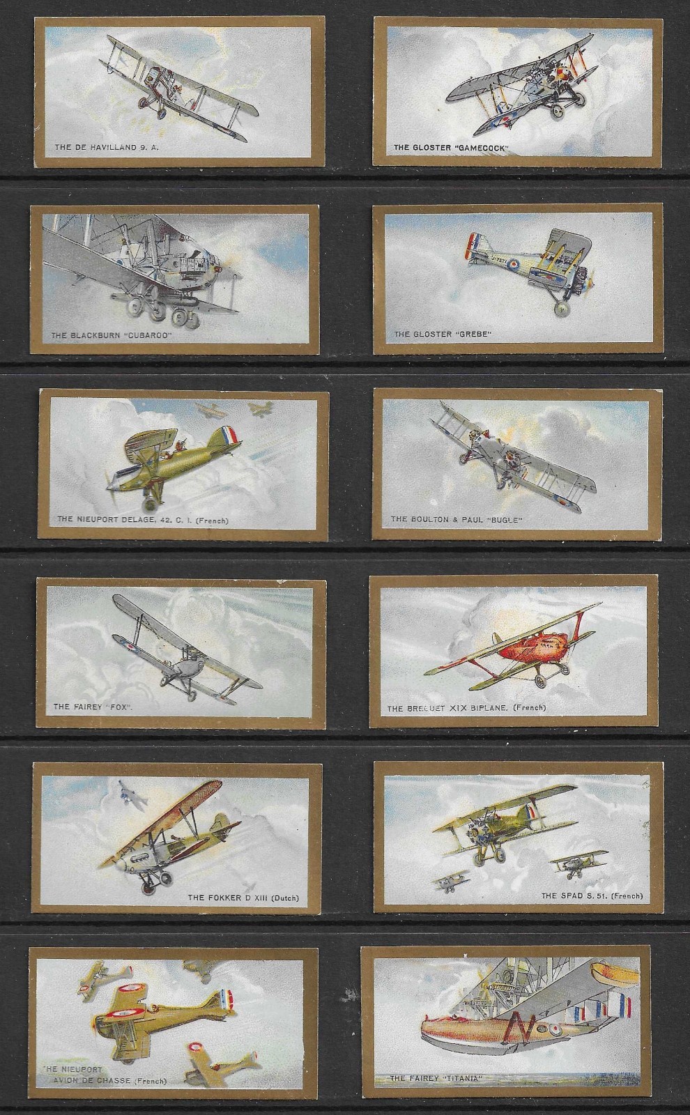 Players AEROPLANES SERIES set cigarette cards (AS3)