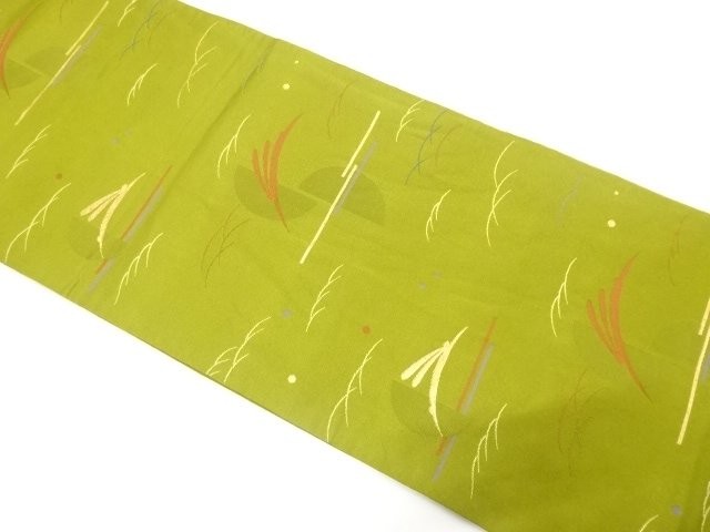 7868585: JAPANESE KIMONO / FUKURO OBI / WOVEN RABBIT & GRASS