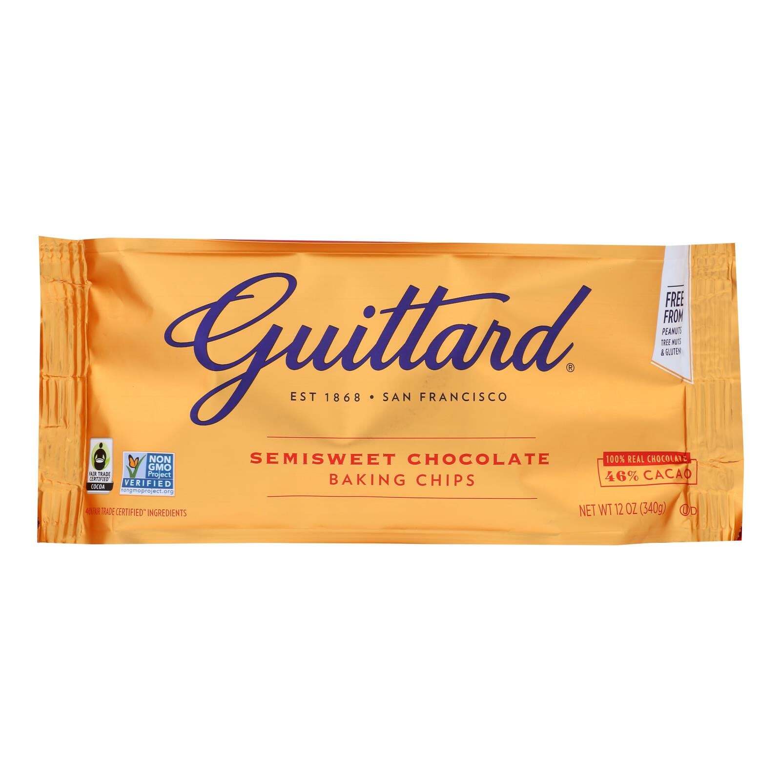 Guittard Semi Sweet Chocolate Baking Chips 12 oz, Pack of 2