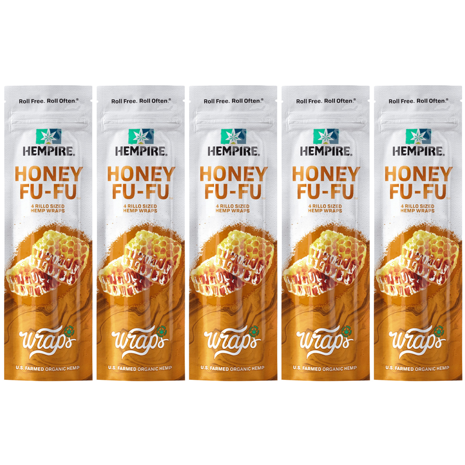 Hempire Honey Fu-Fu Herbal Rolls by Swisher (5 Packs, 4 Rolls Per. 20 Total)