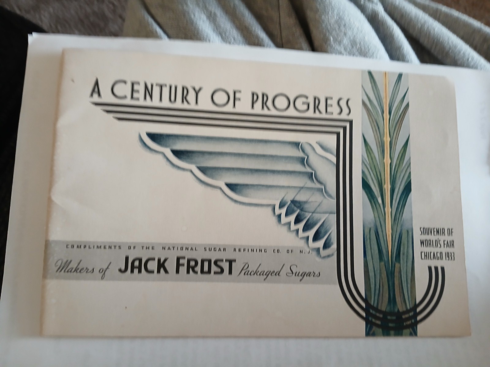 1933-34 Chicago World Fair  Jack Frost Sugar Booklet Art DECO Style