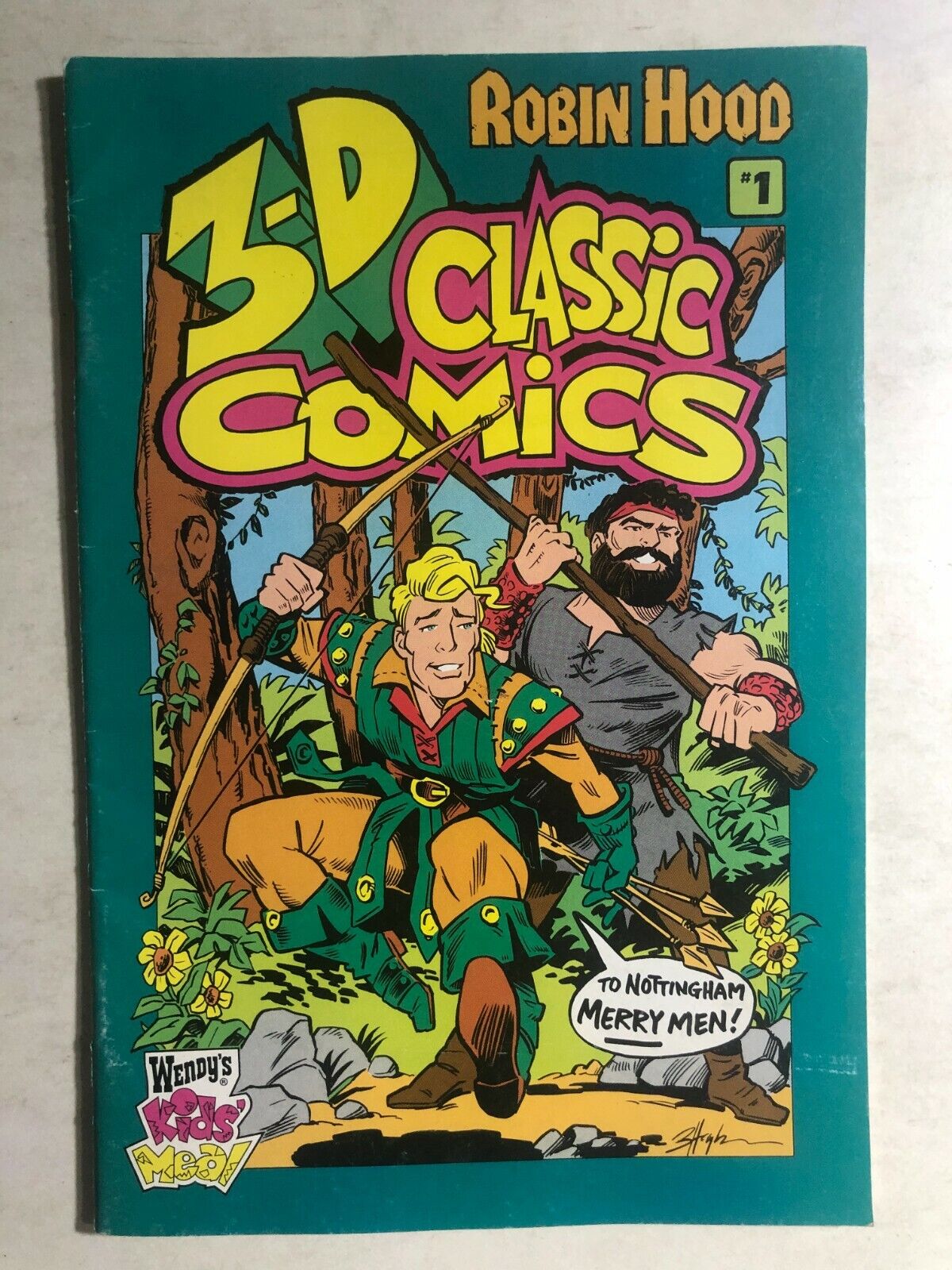 3-D CLASSIC COMICS #1 Robin Hood 1994 Wendy\'s promotional comic (no glasses) VG+
