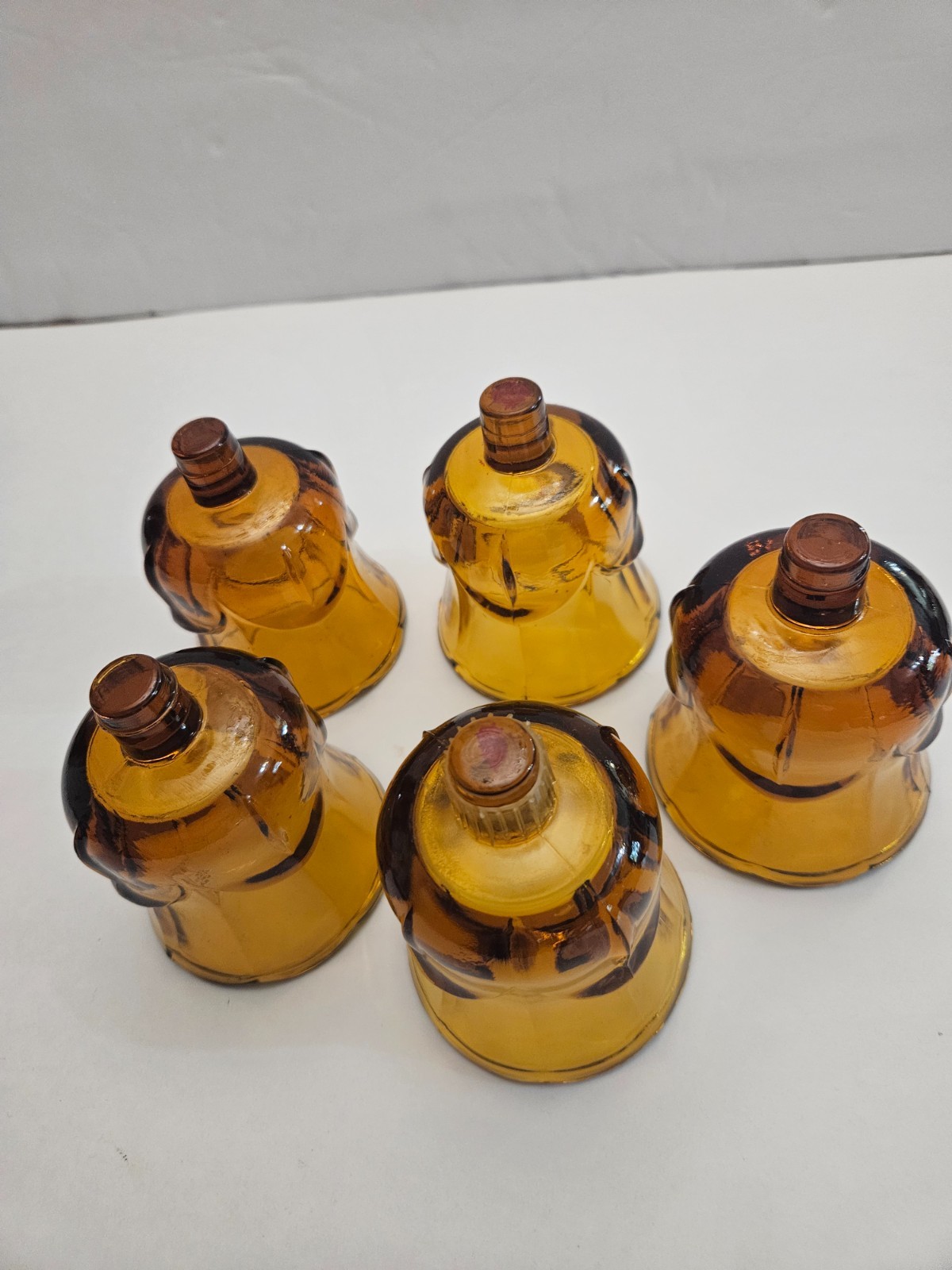 5- homco amber glass tulip votive cups