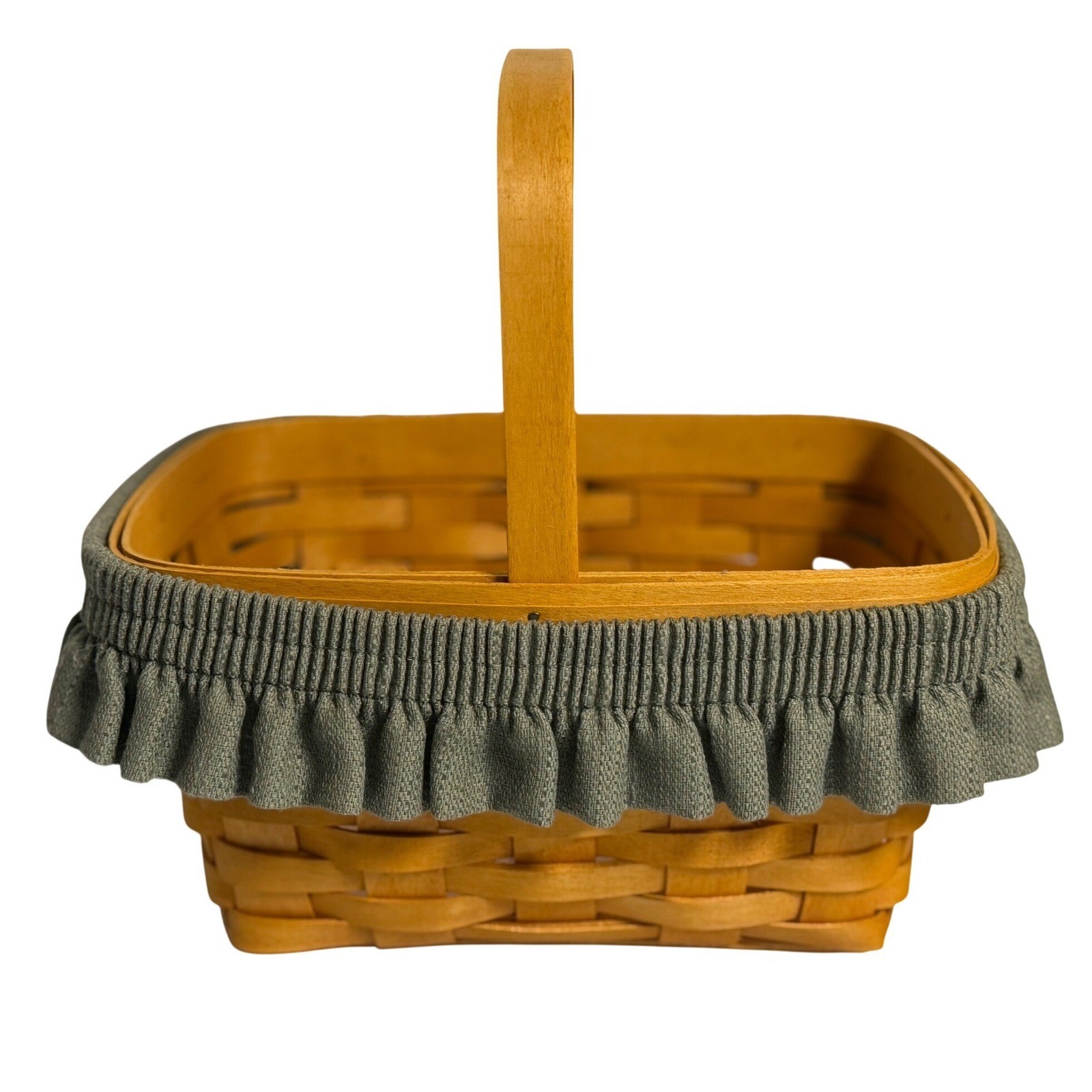 VTG Longaberger Mini Chore Basket Brown 2002 Handwoven Classic Spring Woven Wood