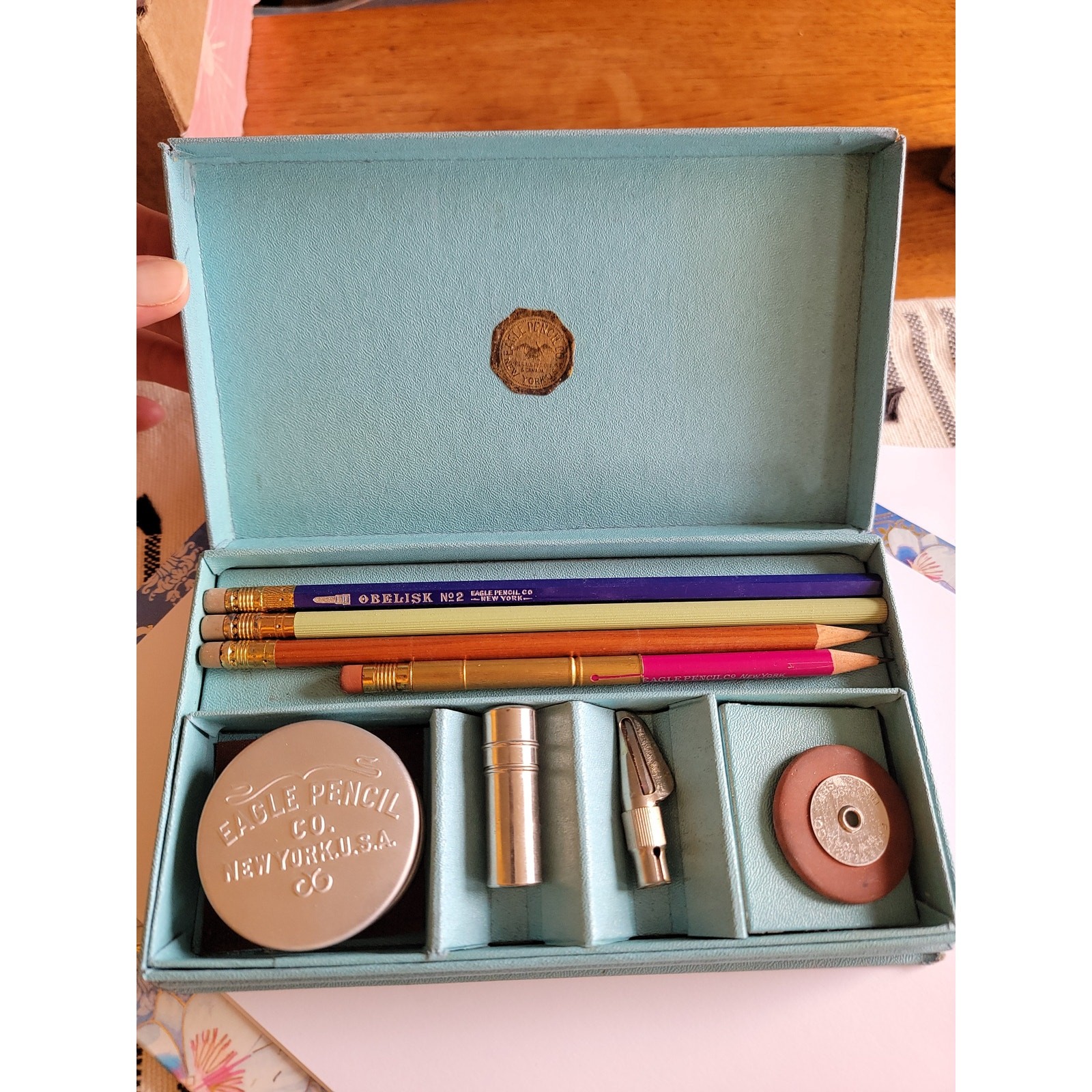 Antique 1900-1905 Eagle Pencil Company NY Box Set, Obelisk, Colonial