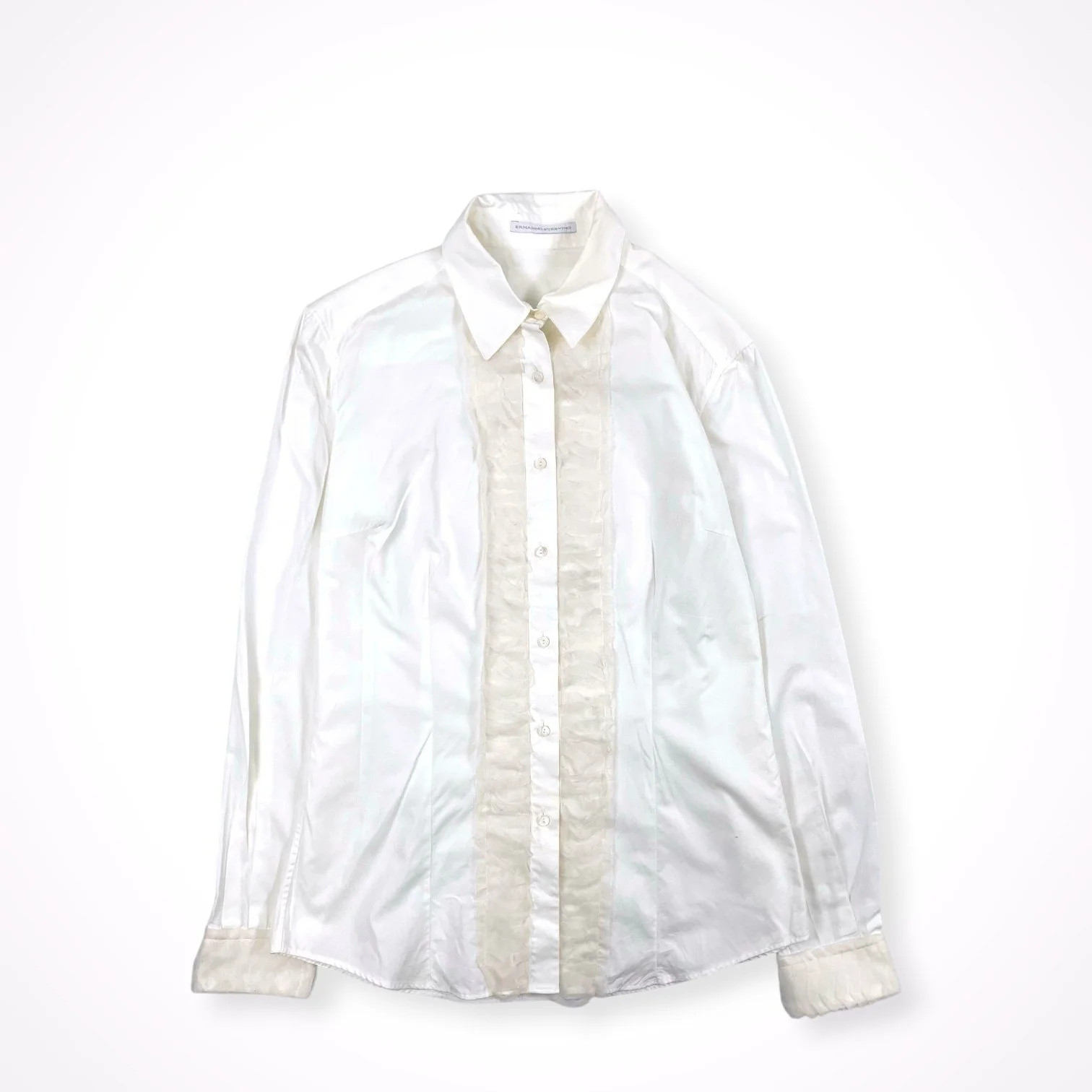 ERMANNO SCERVINO / コットンシルク フリル切替シャツ 参考定価：160,000程度 SIZE:44