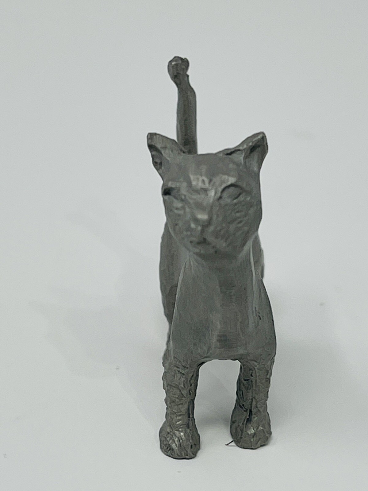 Vintage Pewter Kitty Cat Kitten Figurine Marked 1-1/2