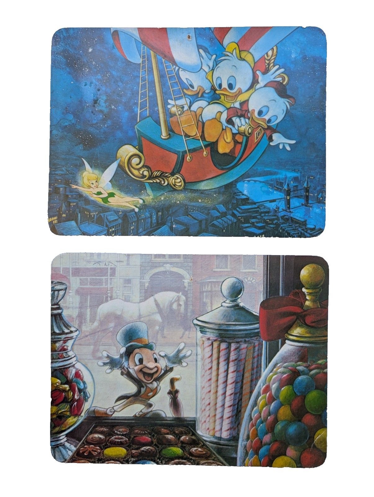 Vintage Walt Disney World Postcards Lot 2 Huey Dewey Louie Jiminy Cricket 1979