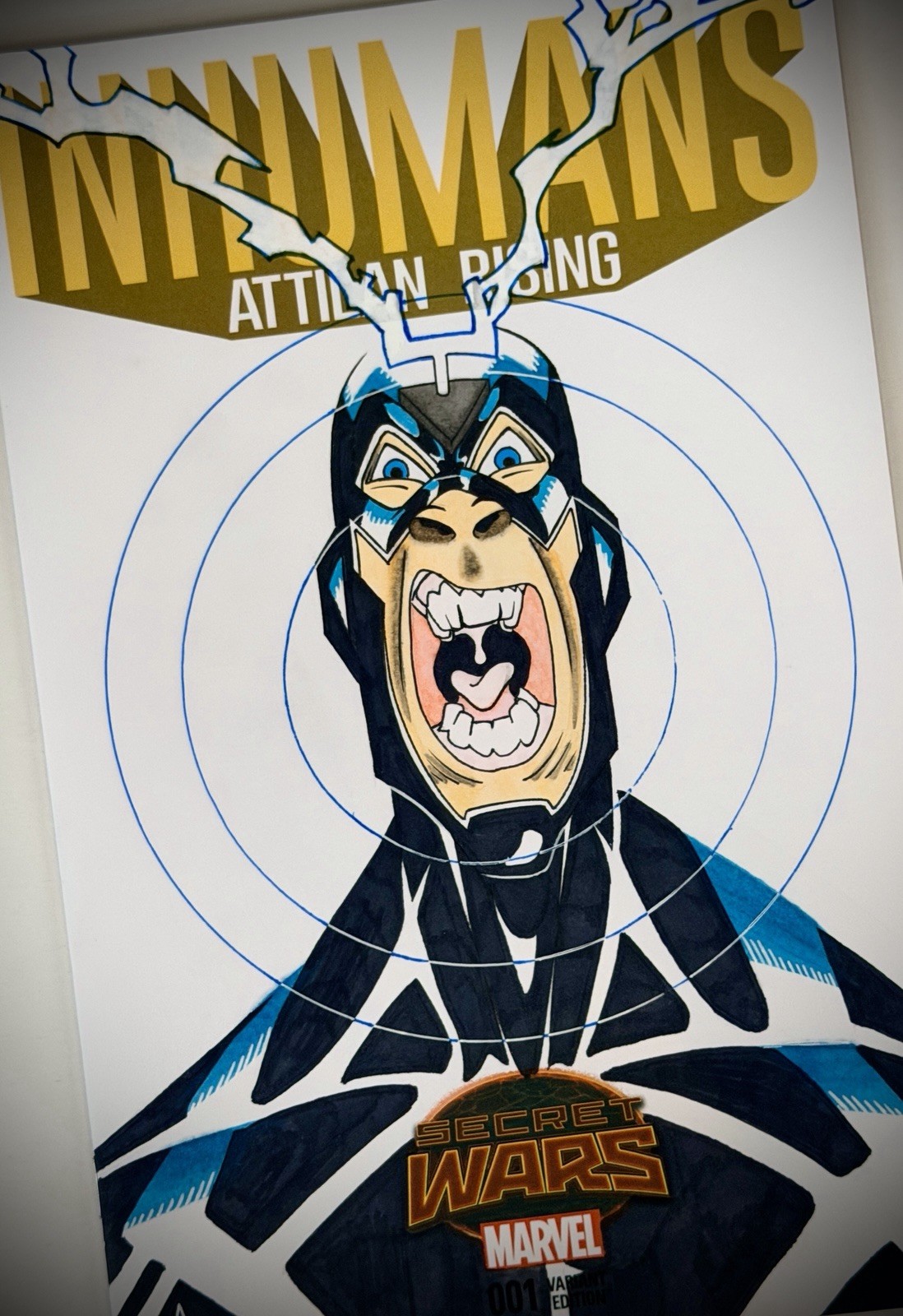 Inhumans Attilan Rising 1 - Blank Sketch Variant Cover w/Original Art COA