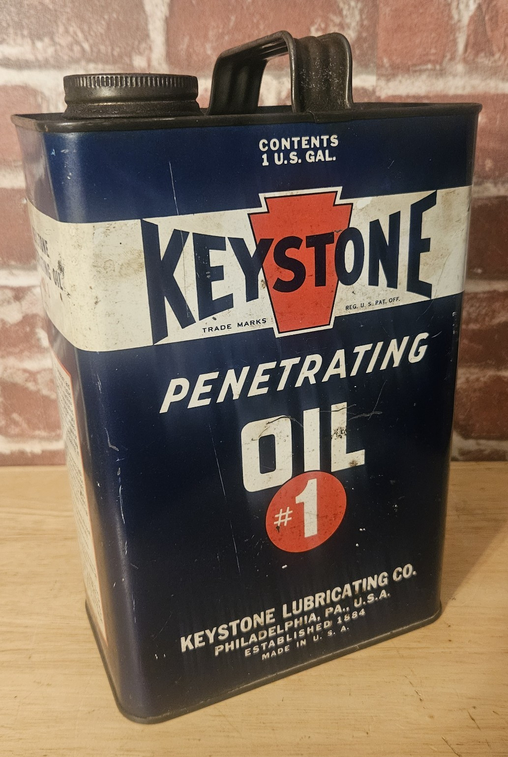 VINTAGE KEYSTONE 1 GAL. PENETRATING OIL CAN