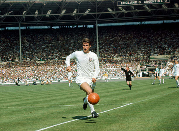 England's Geoff Hurst With The Ball 1966 Old Photo