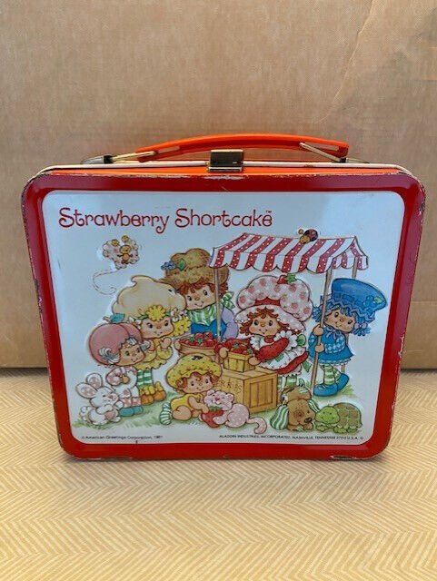 Vintage 1981 Aladdin Strawberry Shortcake Metal Lunchbox NO Thermos 