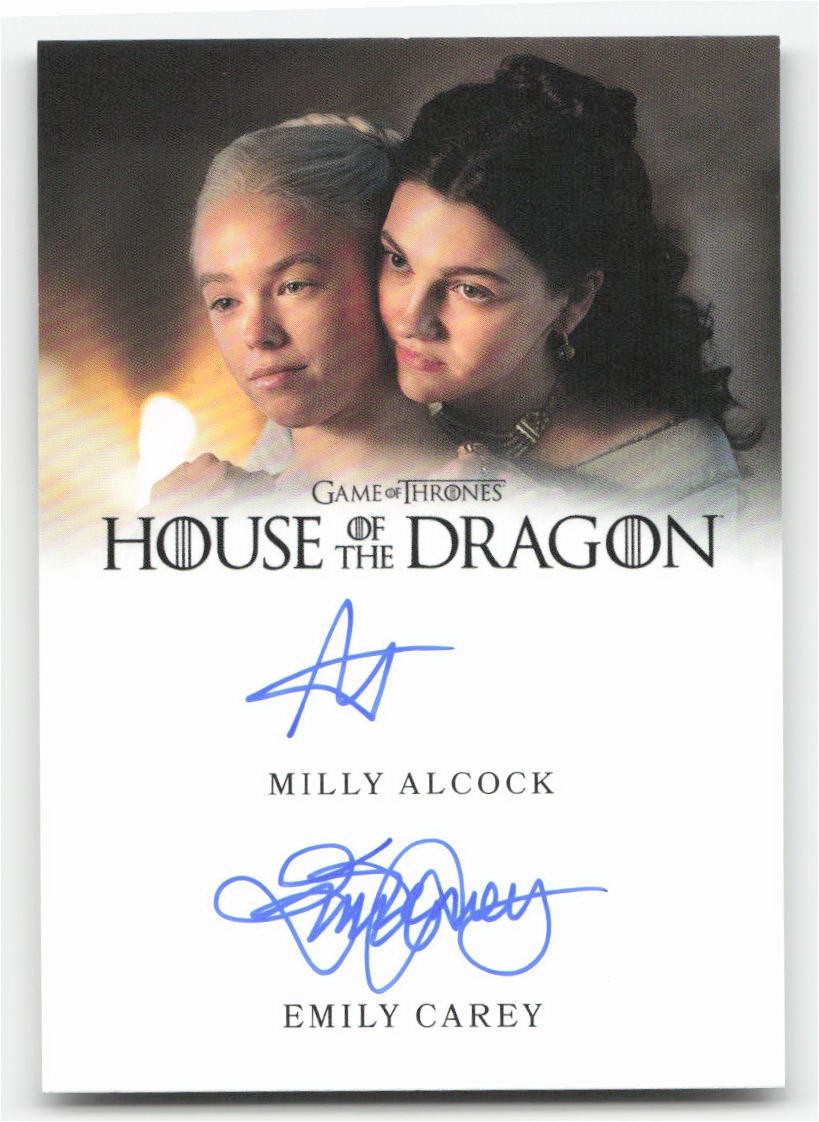 House of the Dragon Season 1 Milly Alcock & Emily Carey Dual Autograph