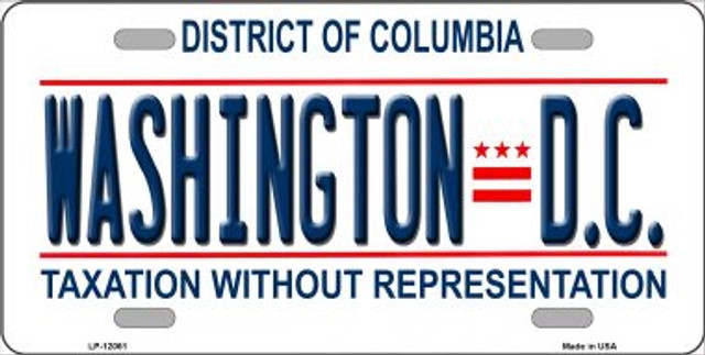District Of Columbia State Background Novelty Metal License Plate