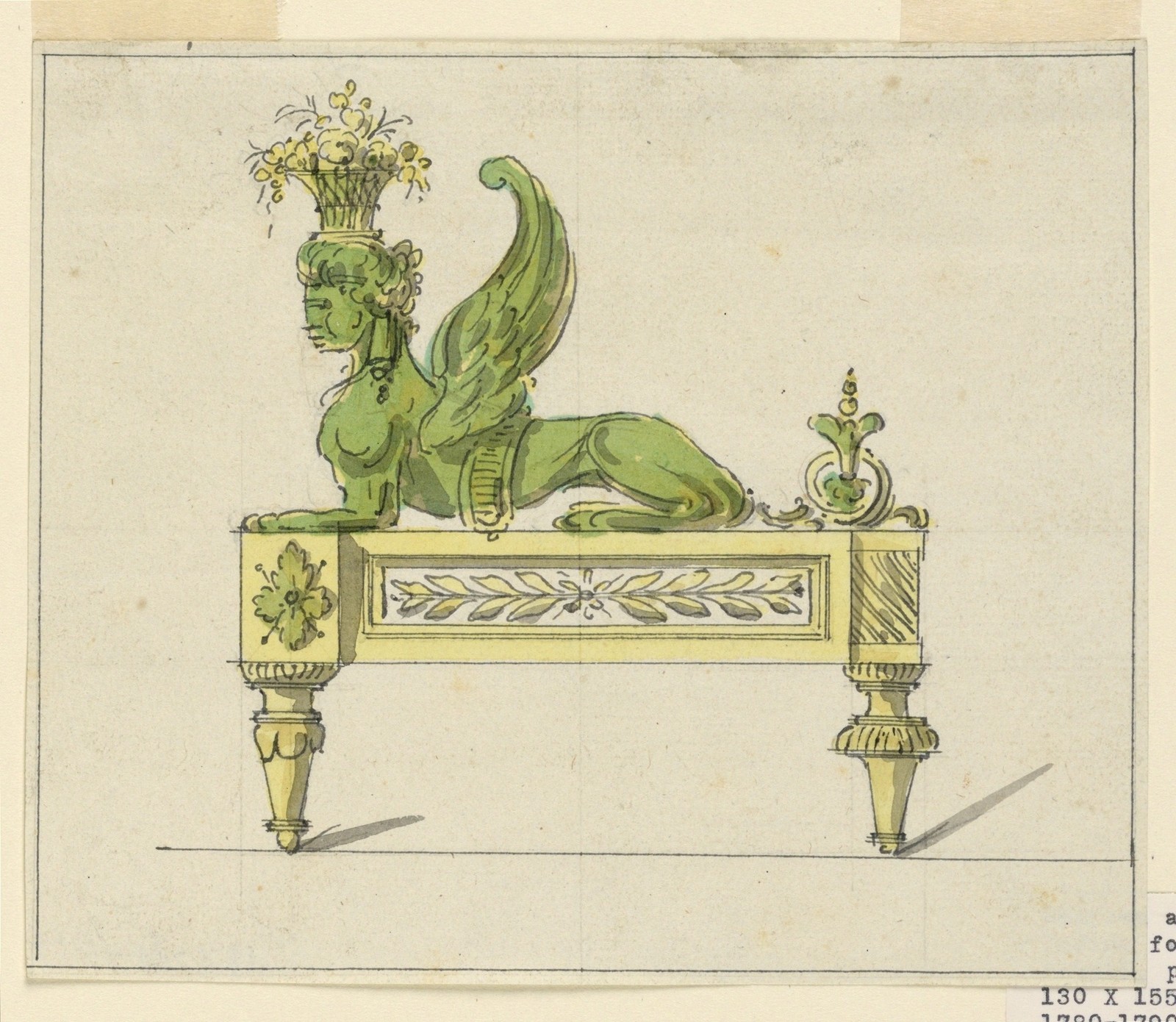 Jean-Louis Prieur Firedog Design 1780s Vintage Architecture Reprint Wall Art