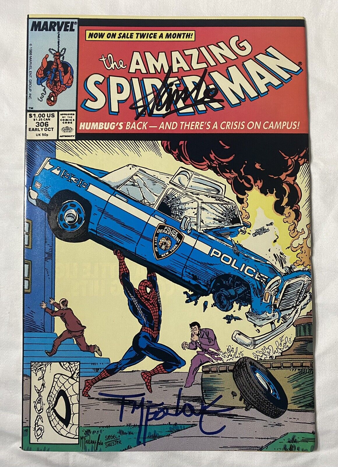 Amazing Spider-Man #306 Signed Stan Lee & Todd McFarlane Action Comics #1 Homage