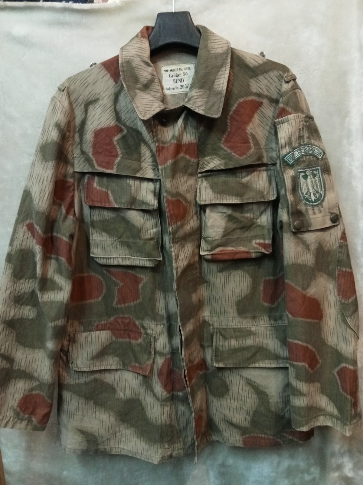 Vintage 1971 West German Bundesgrenzschutz (BGS) Splinter Camouflage Jacket