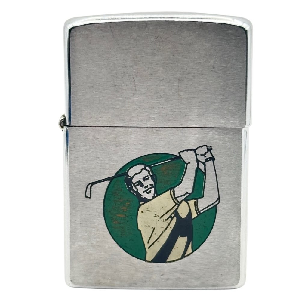 1984 Zippo Golfer Graphic Golf Windproof Lighter Green Circle USA 1984 Zippo Golfer Graphic Golf Windproof Lighter Green Circle USA