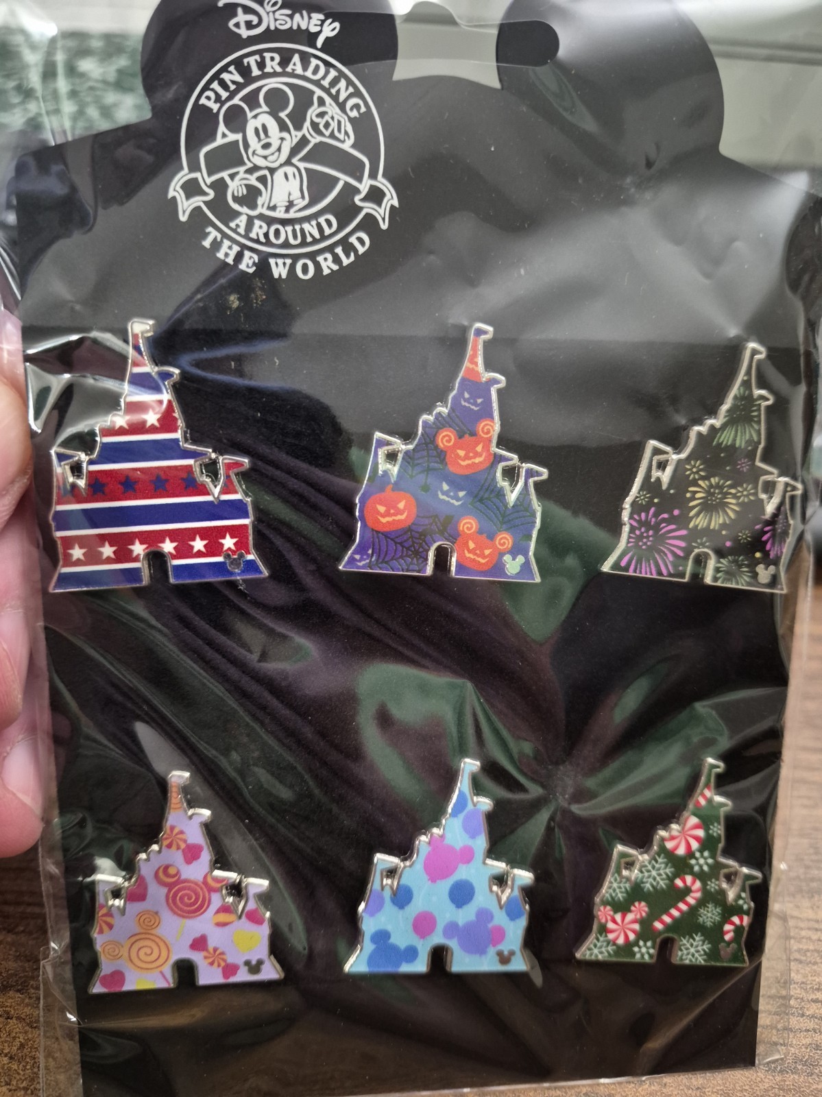Disney Parks Set Of 6 Castle Icon Pins- Seasonal Theme, Disney Franchise NIP