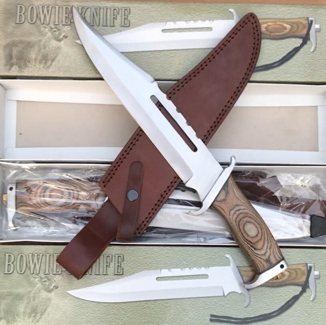 Rambo III Survival Knife | Handmade Bowie | Stainless Steel Blade