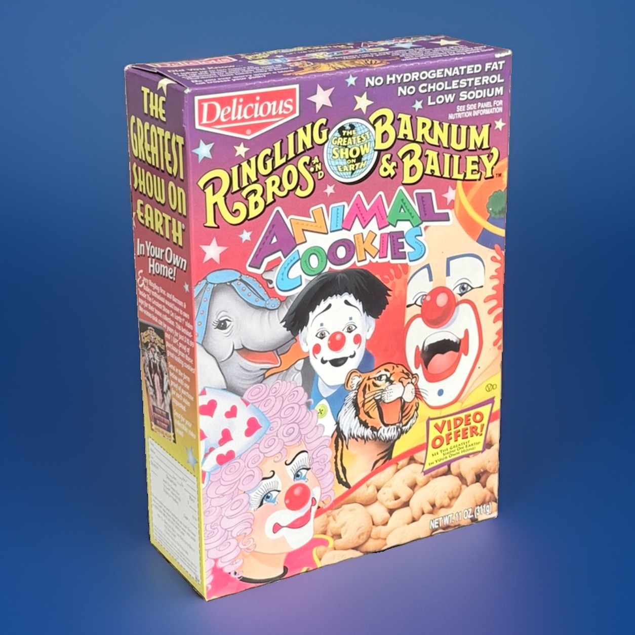 Vintage 1996 Delicious Ringling Bros & Barnum Bailey Animal Cookies Crackers Box
