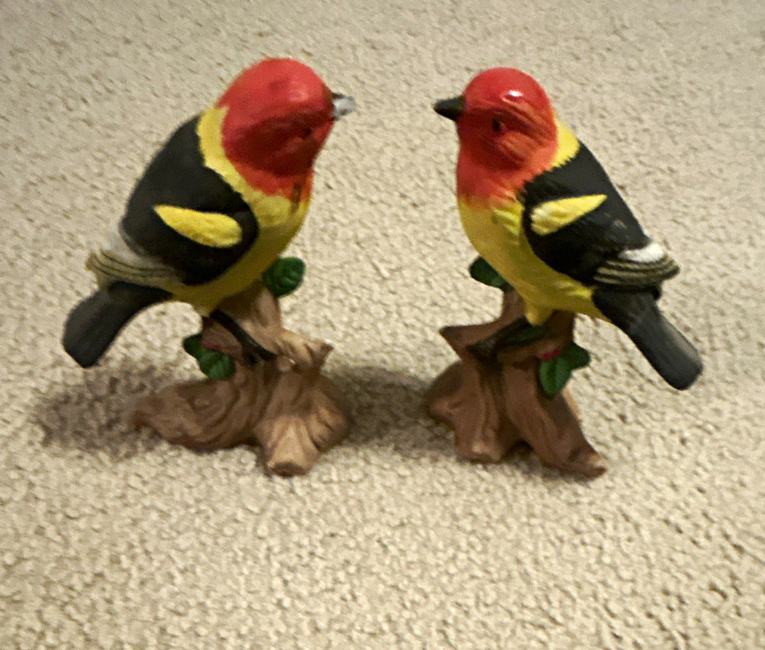Vintage Western Tanager Ceramic Birds Set