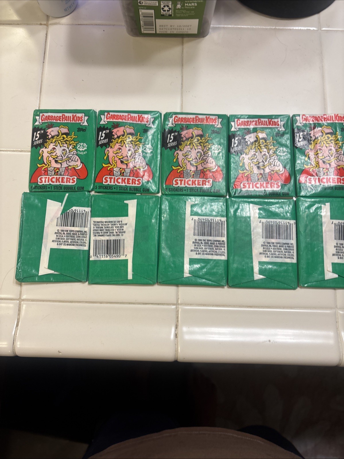 5 Packs Vintage Garbage Pail Kids 15th Original Series 15 Wax Pack GPK OS15