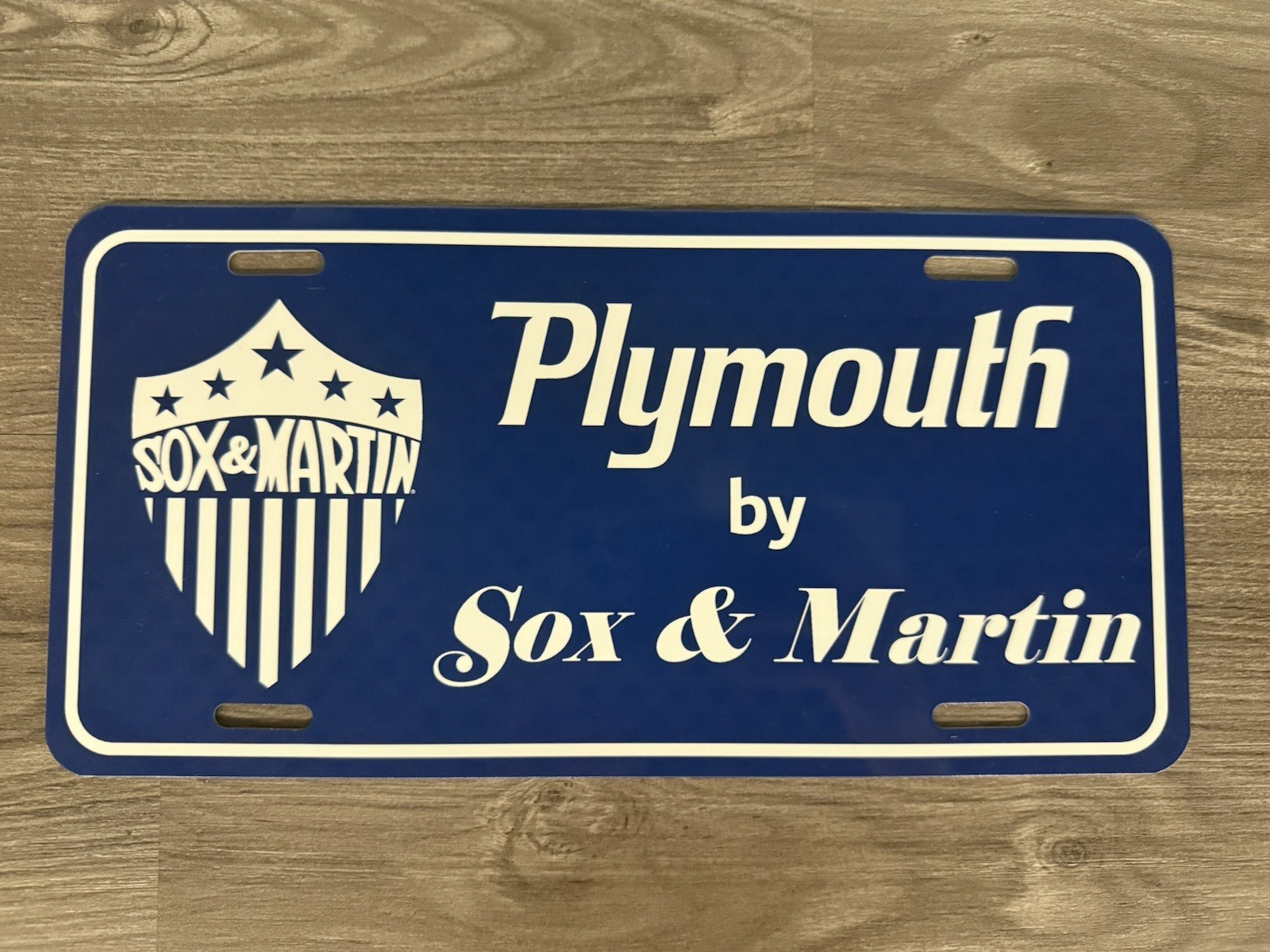 Plymouth by Sox & Martin License Plate