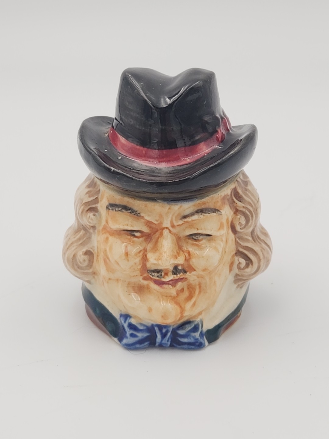 Vintage Occupied Japan Gentleman Blue Bow Tie Top Hat Toby Style Mug 3x3x3.5inch
