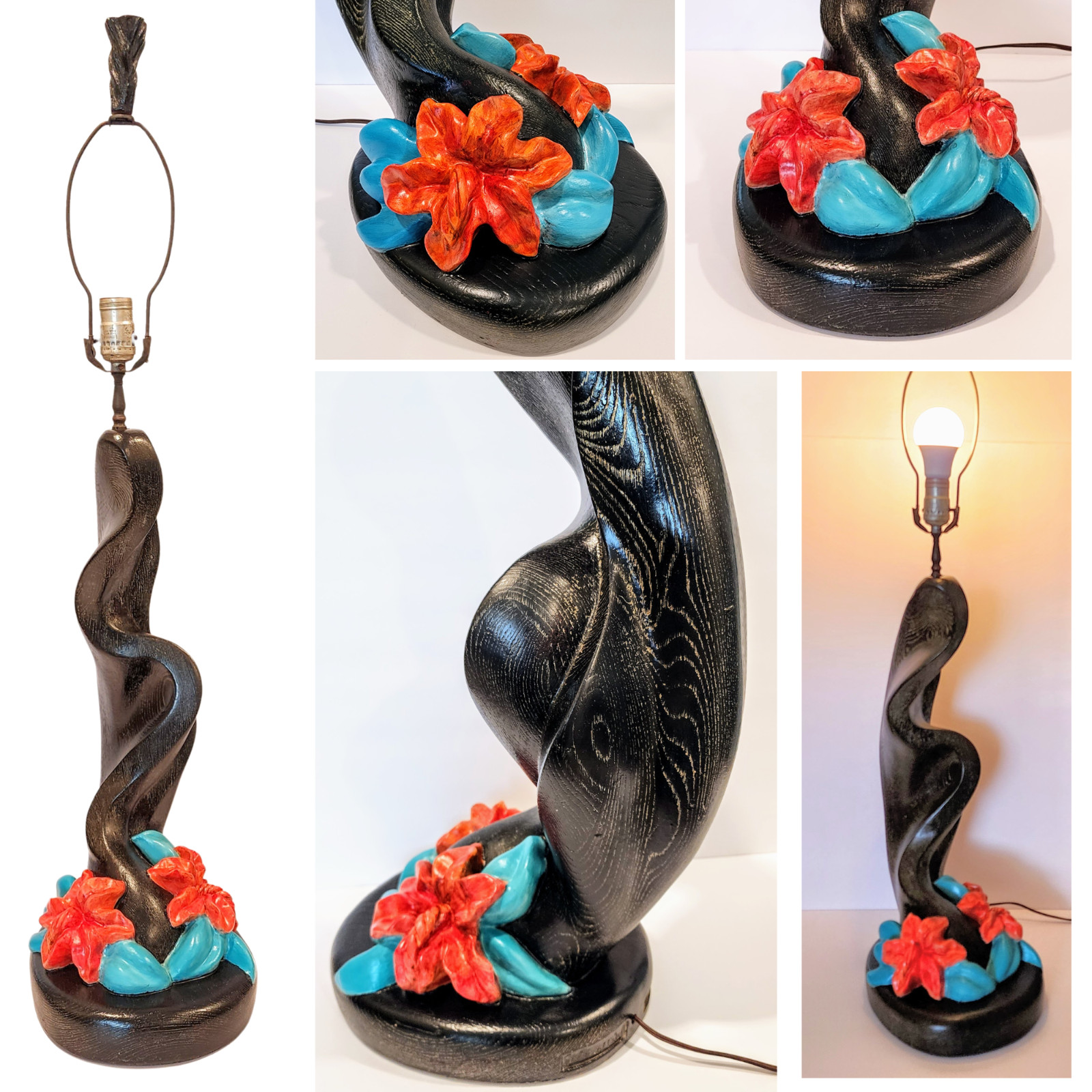Vtg 1951 REGLOR OF CALIFORNIA Freeform ChalkWare Table Lamp MCM Retro Tropical Vtg 1951 REGLOR OF CALIFORNIA Freeform ChalkWare Table Lamp MCM Retro Tropical