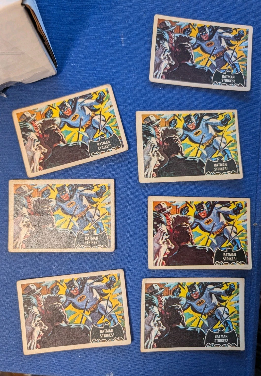 Lot Of 7 1966 A&BC Batman #12 Batman Strikes GD Avg UK Tougher Topps Black Bat
