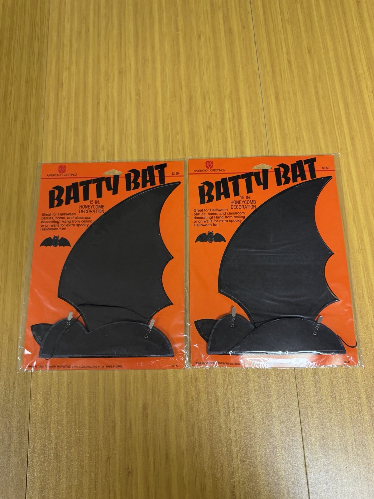 Lot Of 2 Vintage Factory Sealed Halloween Batty Bat 15\