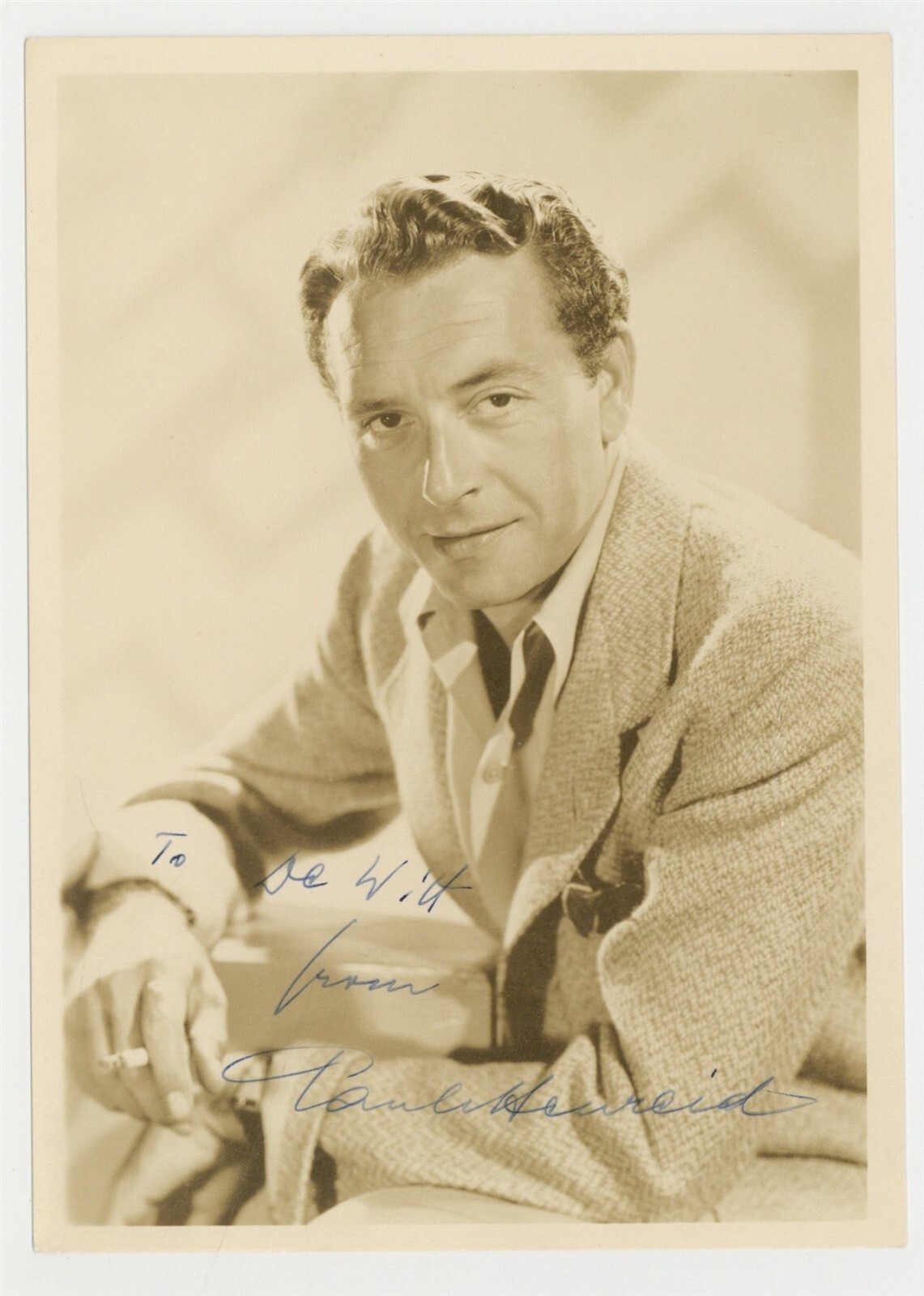 Paul Henreid 1942 Signed 5x7 Casablanca Actor/Director Photo Portrait J14310