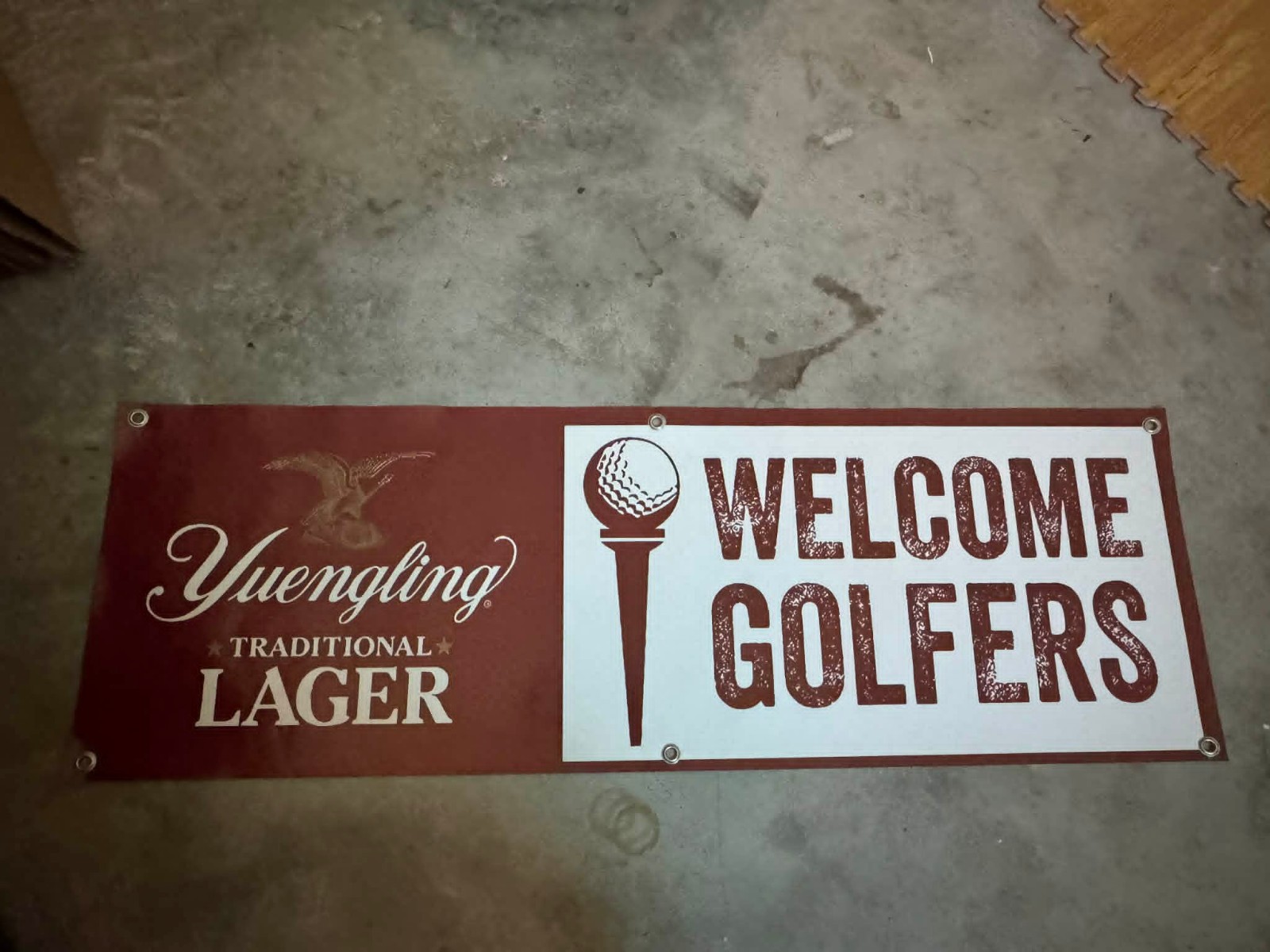 Yuengling Lager Golf Banner 48x16 Welcome Golfers Sign, Beer Bar Wall Decor,