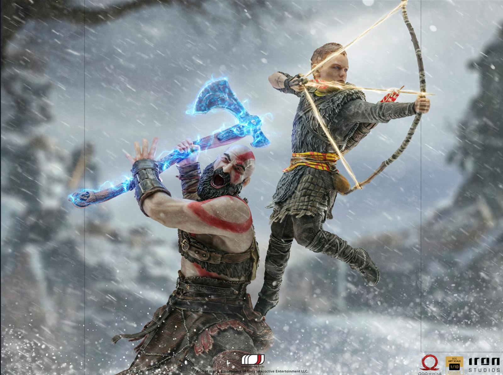 God of War Kratos and Atreus Iron Studios BDS 1:10 Statue New