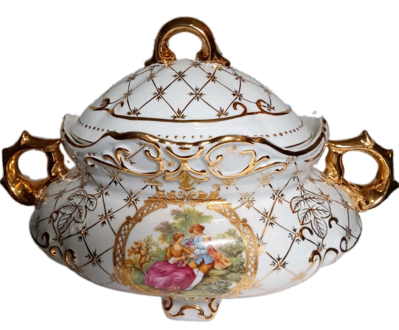 L.F. Limoges Tureen Handcrafted France Porcelain PRC PleasRead Description Antiq