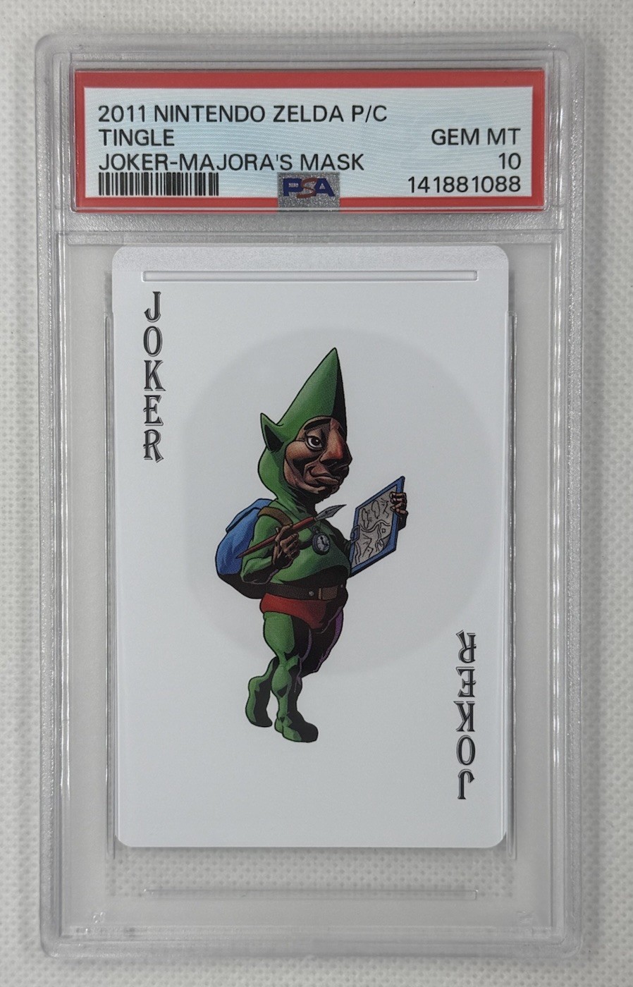 2011 Zelda 25th Anniv Tingle Joker Majora\'s Mask Plastic Playing Card PSA 10