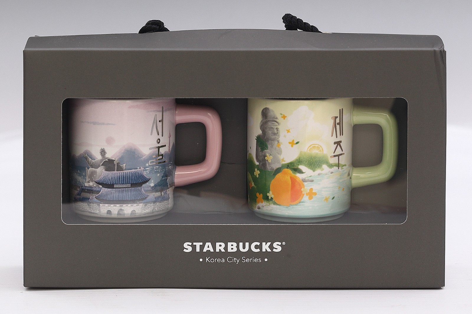 Starbucks Korea City Series Seoul & Jeju Demi Mug Set 3oz New in Box