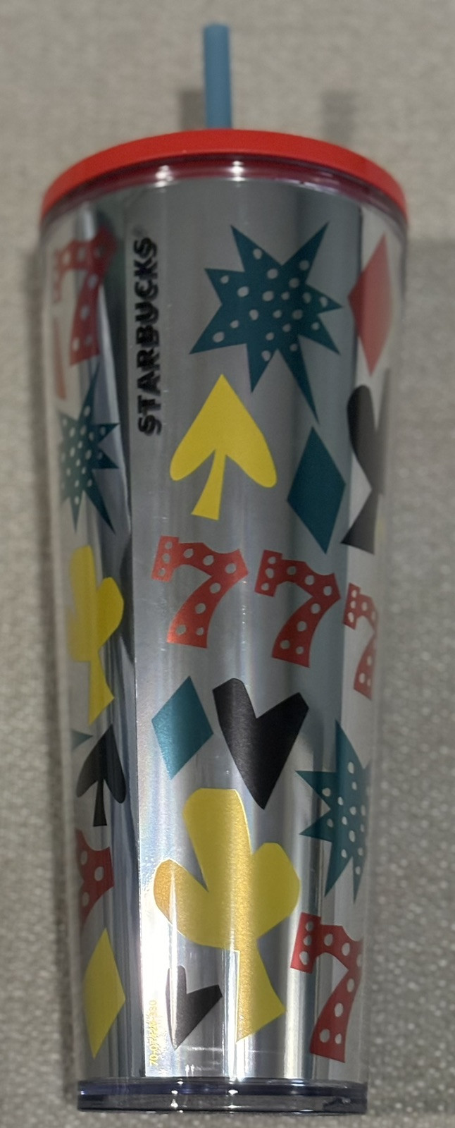 Starbucks Las Vegas 777 24oz Cold Cup Tumbler with Straw & Red Lid NEW