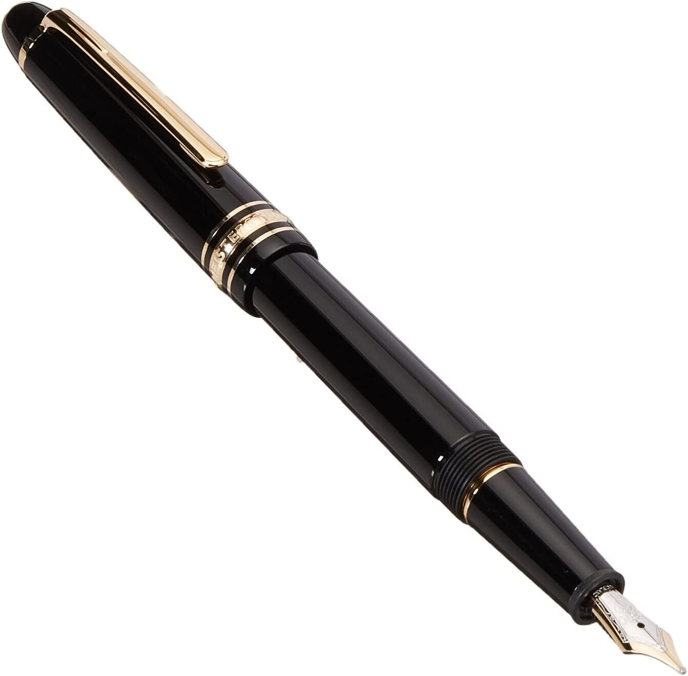 NEW MONTBLANC MEISTERSTUCK 145 FOUNTAIN PEN IN BLACK GOLD  M Nib Brand Outlet