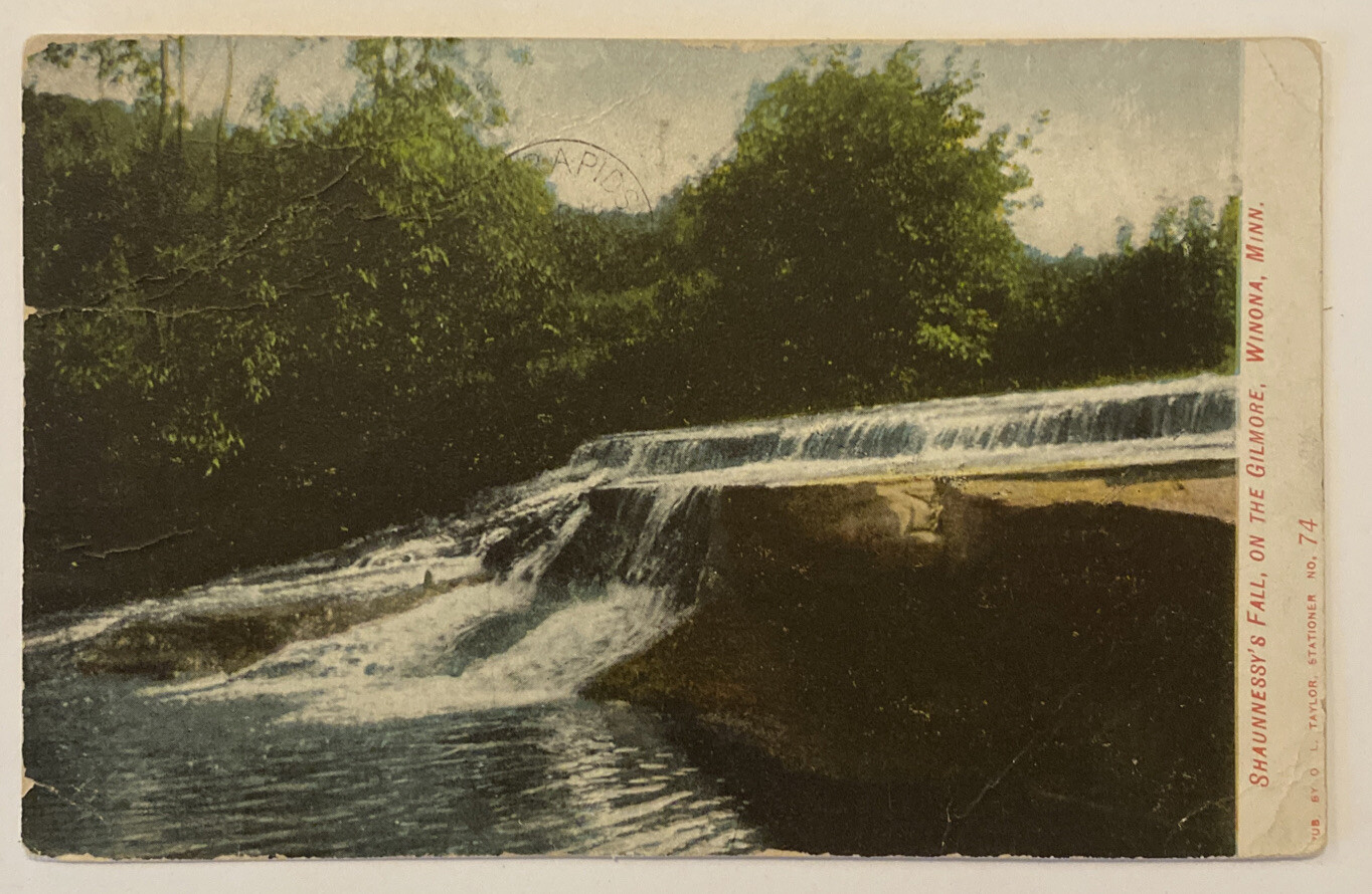 Winona Minnesota, Shaunnessy\'s Fall on the Gilmore Posted 1909 Vintage Postcard